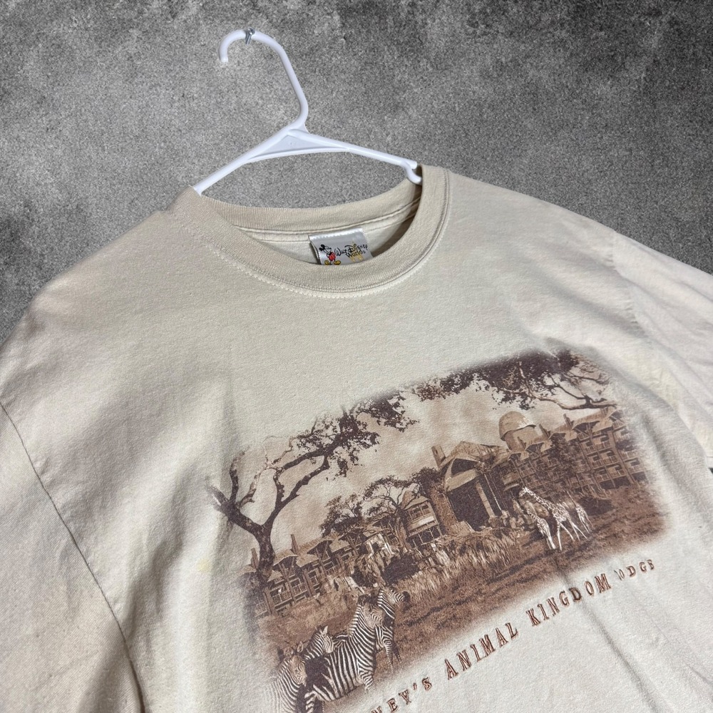 Walt Disney World Animal Kingdom Lodge 90s Shirt Medium Zebra Giraffe Safari Y2K